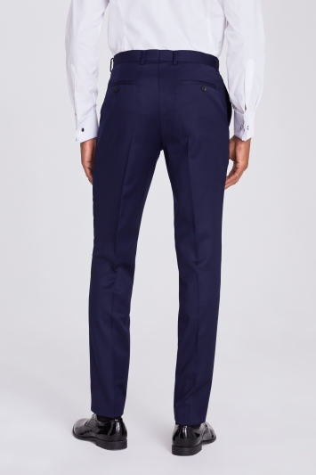 Tailored Fit Navy Twill Tuxedo Trousers