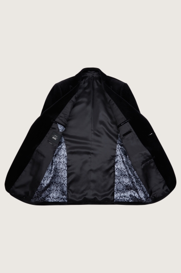 Moss 1851 Tailored Fit Black Velvet Jacket