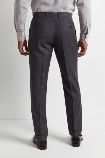 Moss 1851 Tailored Fit Grey Wool Rich Brushed Trousers