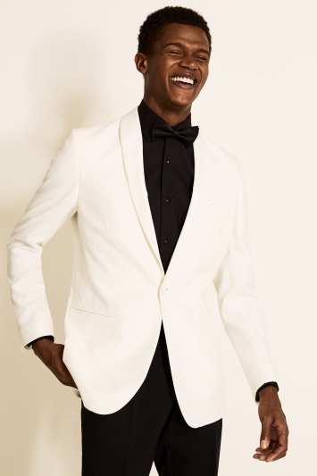 Tailored Fit White Tuxedo Jacket