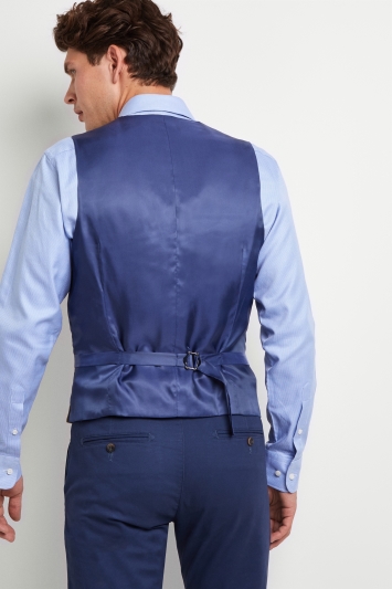 Moss 1851 Tailored Fit Tan Multi Check Waistcoat