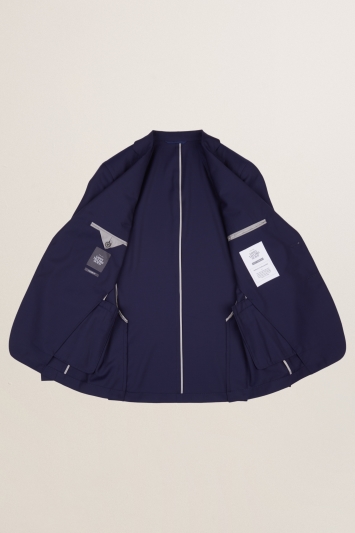 Savoy Taylors Guild Tailored Fit Blue Sharkskin Jacket