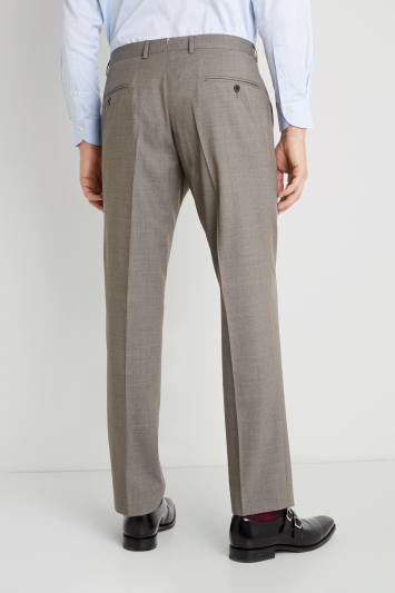 Savoy Taylors Guild Tailored Fit Taupe Grey Trousers