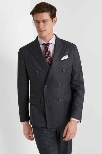 Savoy Taylors Guild Tailored Fit Charcoal Brushed Twill Double Breasted ...