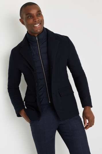 navy quilted jacket