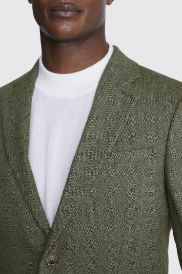 Slim Fit Sage Tweed Jacket
