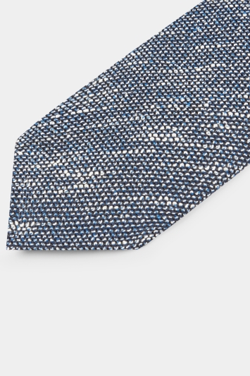 Savoy Taylors Guild Navy & White Boucle Unlined Italian Tie