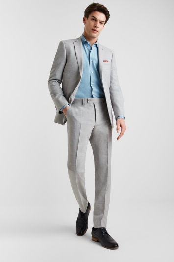 light grey tailored fit suit