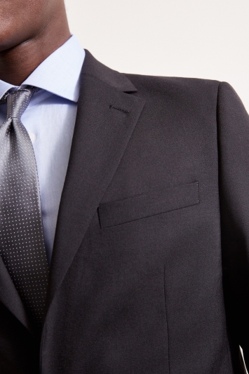 black jacket blue tie