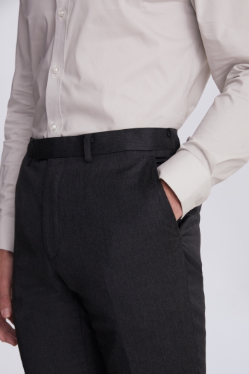 Regular Fit Charcoal Twill Trousers
