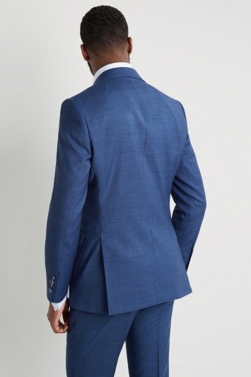 Tailored Fit Blue Sharkskin Suit 