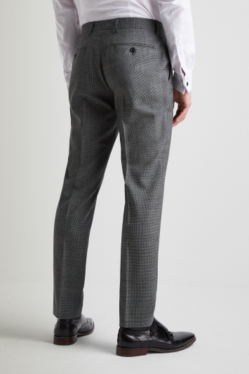 Vitale Barberis Canonico Tailored Fit Grey Twisted Puppytooth Trousers