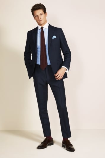 Barberis Tailored Fit Navy Check Jacket