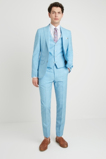 French Connection Slim Fit Light Blue Suit