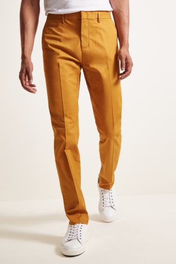 Moss London Slim Fit Mustard Stretch Chino