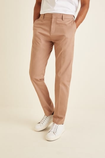 Slim Fit Taupe Stretch Chino