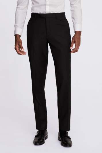 Tailored Fit Black Twill Trousers