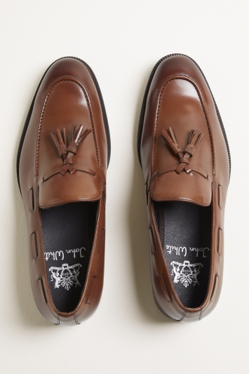 John White Nile Tan Tassel Loafer Shoe