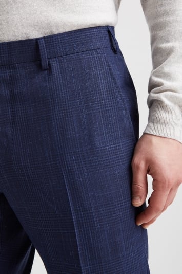 Ermenegildo Zegna Cloth Tailored Fit Navy Twist Check Trouser