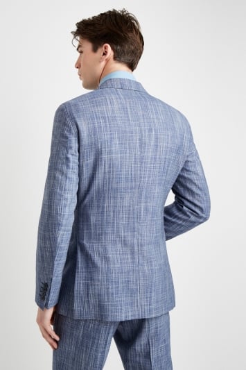Ermenegildo Zegna Cloth Tailored Fit Summer Blue Texture Jacket
