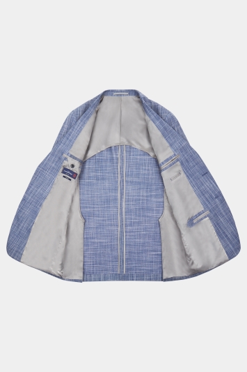 Ermenegildo Zegna Cloth Tailored Fit Summer Blue Texture Jacket