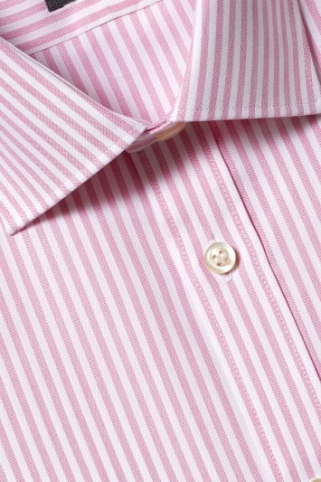Savoy Taylors Guild Tailored Fit Pink Single Cuff Bengal Shirt