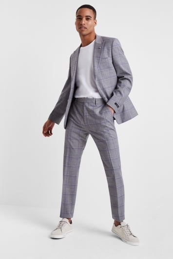 Ted Baker Slim Fit Grey with Lilac 