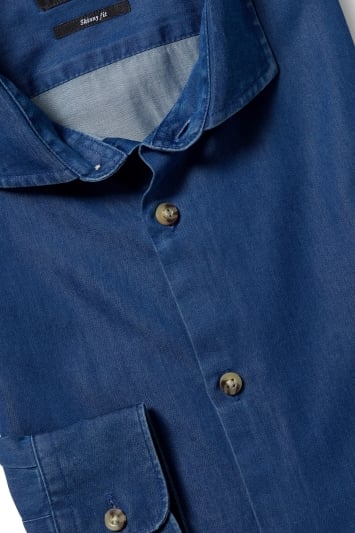 navy denim shirt