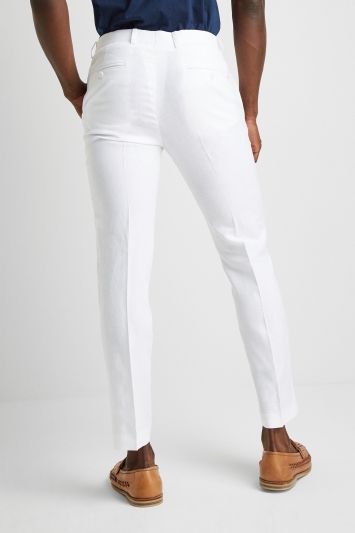 white linen tailored trousers