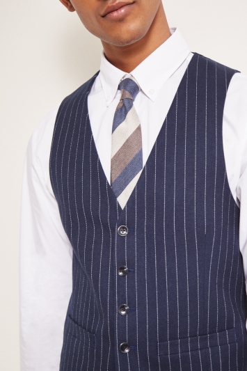 blue pinstripe waistcoat