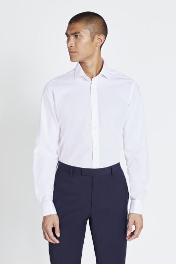 Tailored Fit White Double Cuff Non-Iron Shirt
