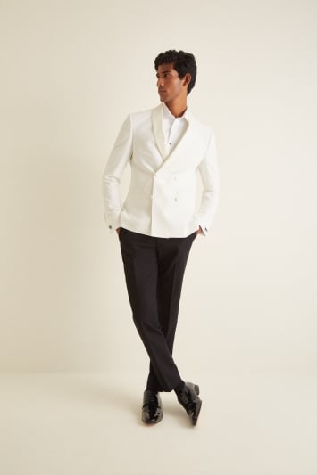 Slim Fit White Tuxedo Jacket
