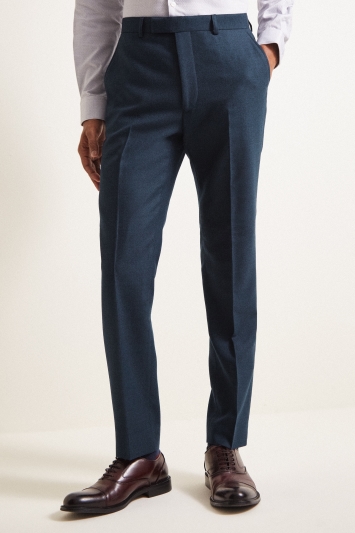 French Connection Slim Fit Teal Flannel Trousers