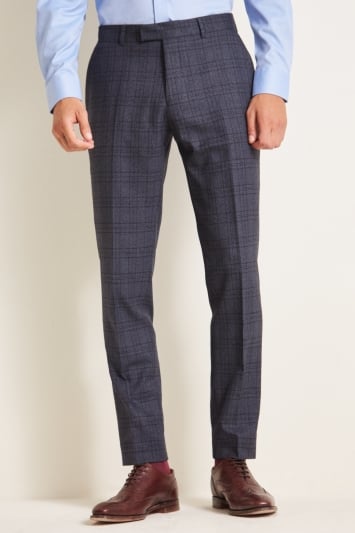 Moss 1851 Tailored Fit Textured Grid Check Waistcoat