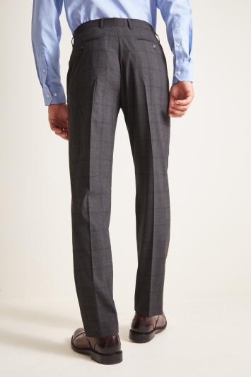 Moss 1851 Tailored Fit Charcoal Windowpane Check Trouser