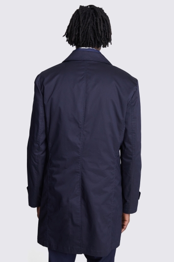 Tailored Fit Navy Raincoat