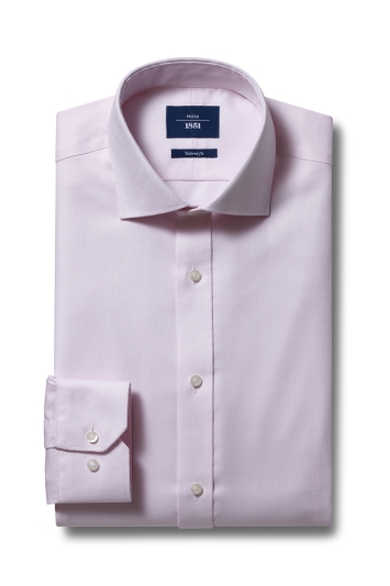 Tailored Fit Pink Twill Non-Iron Shirt 