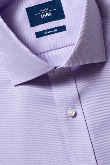 Tailored Fit Lilac Twill Non Iron Shirt