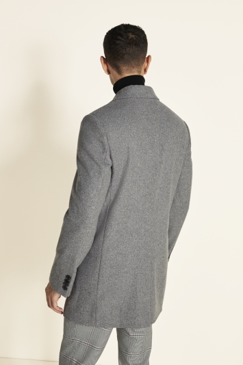 Slim Fit Light Grey Overcoat