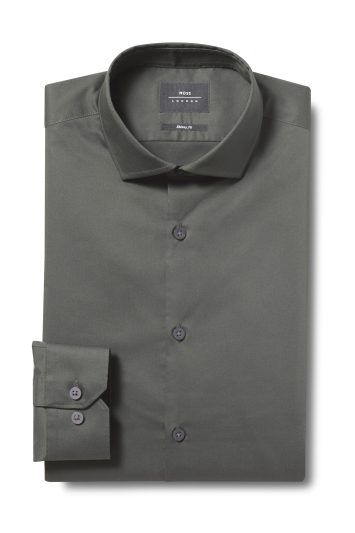 Slim Fit Green Stretch Shirt