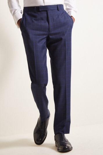 Slim Fit eco Blue Check Trousers