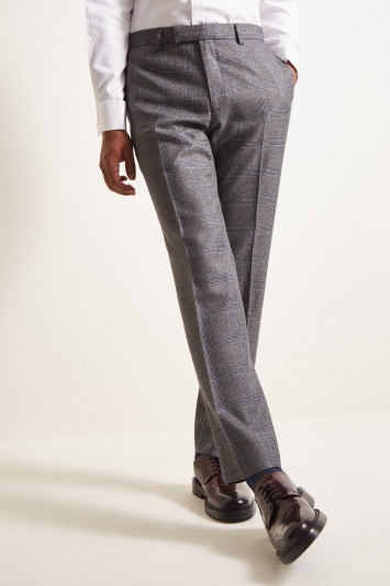 Moss London Slim Fit eco Grey Check Trousers