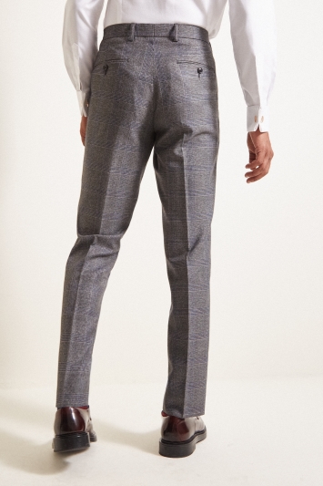 Moss London Slim Fit eco Grey Check Trousers