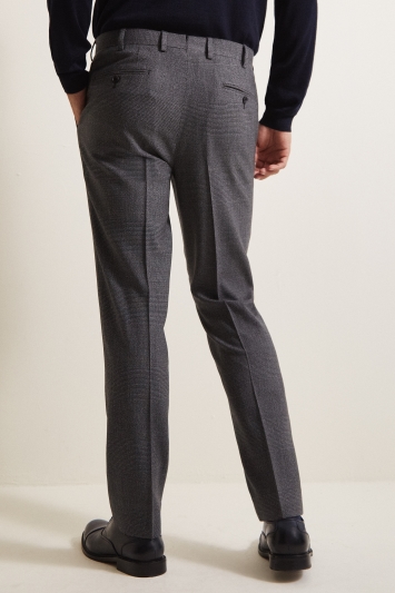 Ermenegildo Zegna Cloth Tailored Fit Charcoal Glen Check Trousers