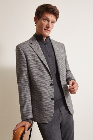 Moss 1851 Tailored Fit Grey Puppytooth Jacket