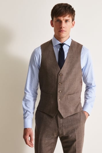 Moss 1851 Performance Tailored Fit Biscuit Milled Waistcoat