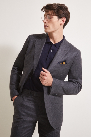 Barberis Tailored Fit Grey Flannel Jacket