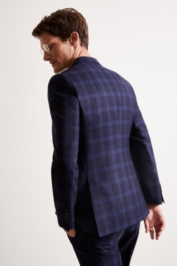 Tailored Fit Blue Check Flannel Jacket