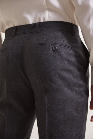Barberis Tailored Fit Grey Flannel Trousers