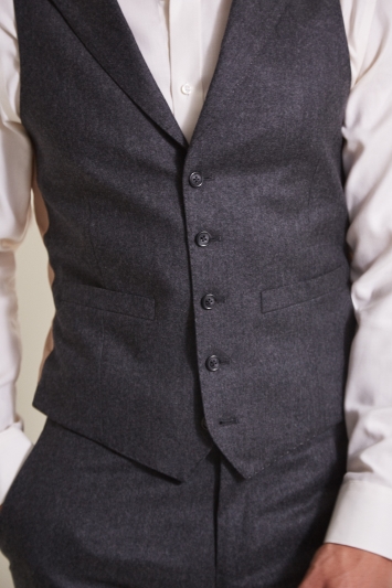 Barberis Tailored Fit Grey Flannel Waistcoat